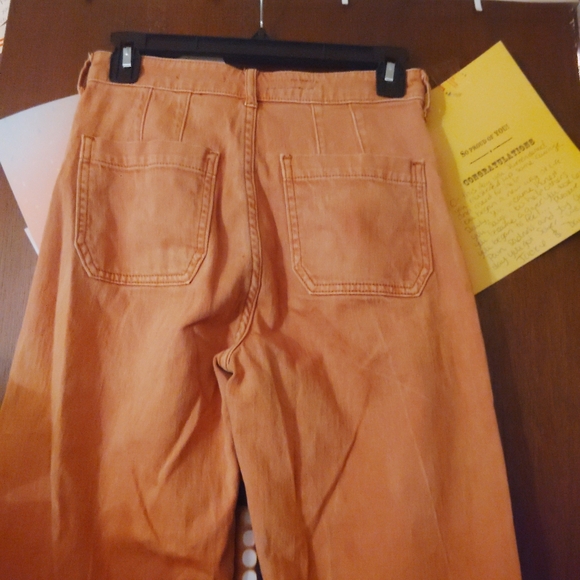 ANTHROPOLOGY PILCRO Column Straight Ankle Jeans - Maize Orange - Picture 9 of 11